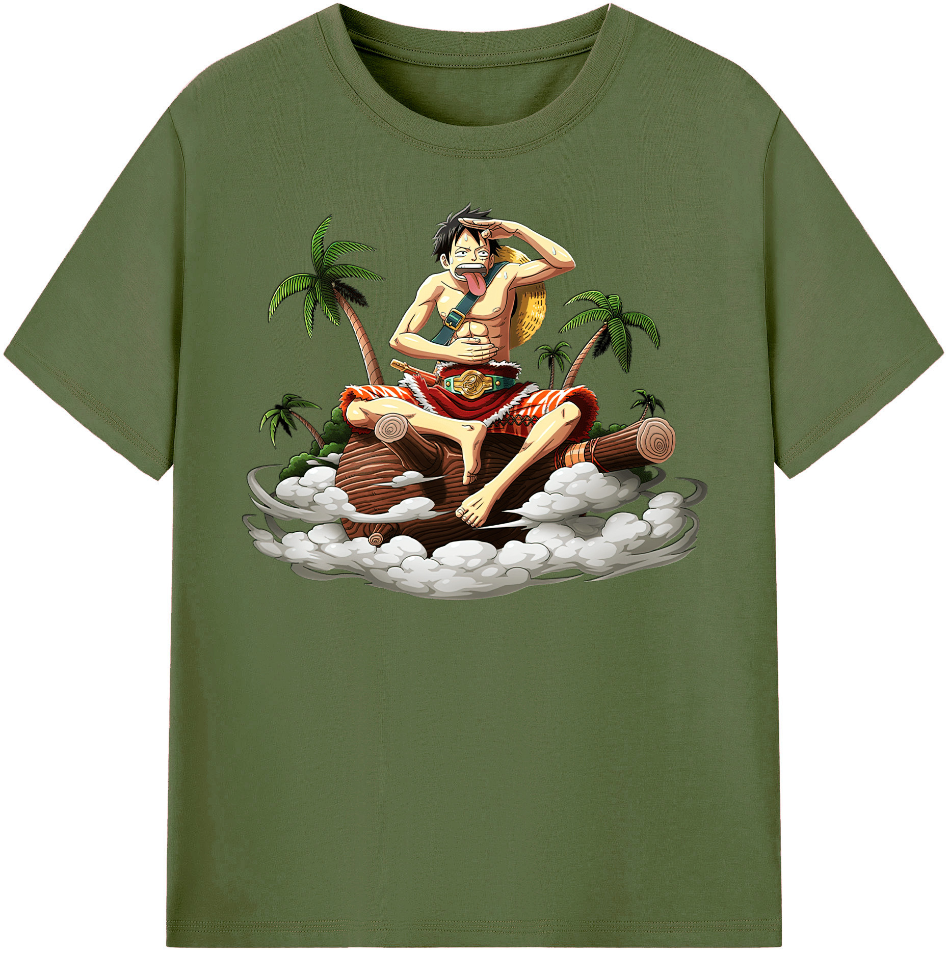 ワンピース モンキー・D・ルフィ ONE PIECE Monkey D. Luffy 綿100％半袖Tシャツ（フロントプリント）